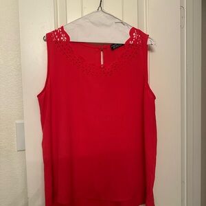 Papermoon Red Cutout Sleeveless Blouse